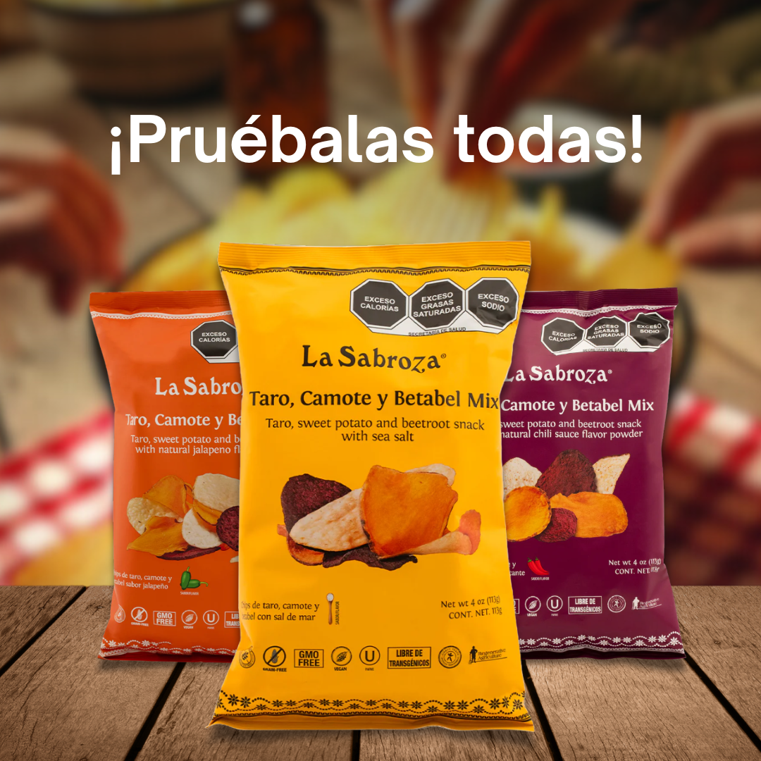 Veggie Chips Taro, Camote y Betabel Mix Sal de Mar