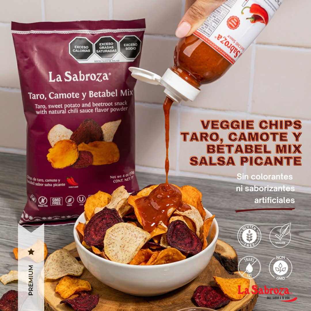 Veggie Chips Taro, Camote y Betabel Mix Salsa Picante
