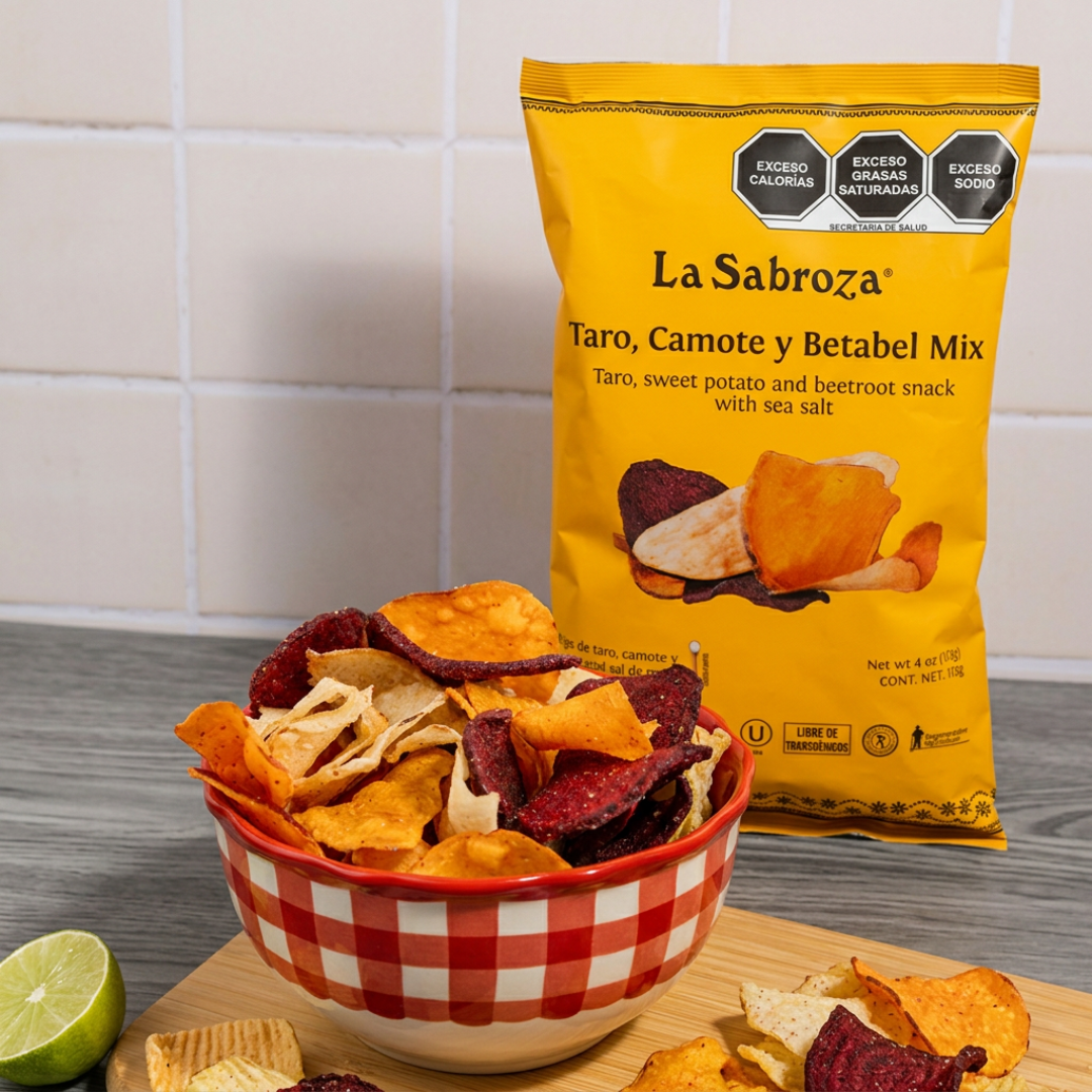 Veggie Chips Taro, Camote y Betabel Mix Sal de Mar