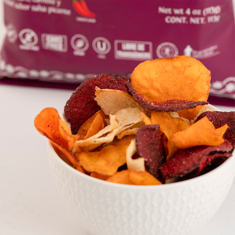 Veggie Chips Taro, Camote y Betabel Mix Salsa Picante